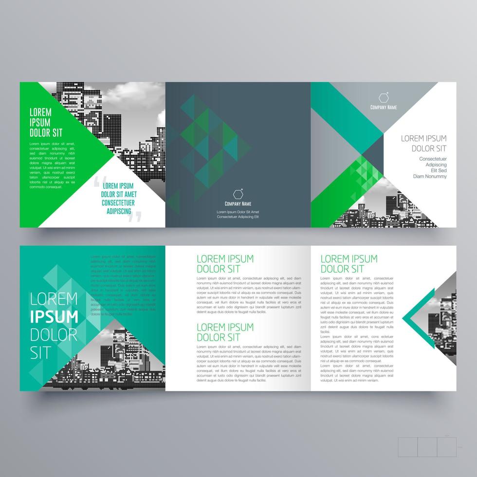 gevouwen brochure sjabloon minimalistisch geometrisch ontwerp voor corporate en business. creatief concept brochure vector sjabloon.