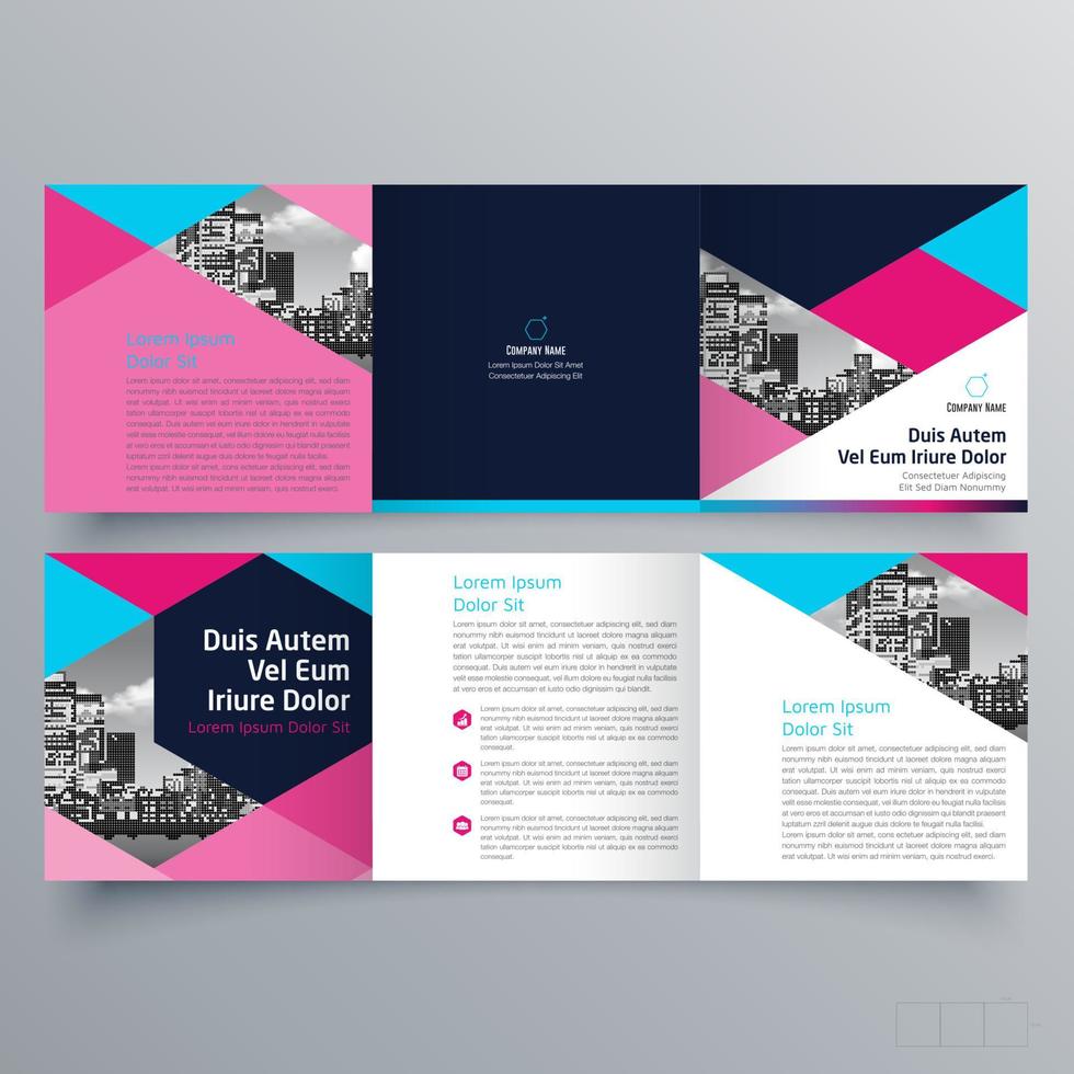 gevouwen brochure sjabloon minimalistisch geometrisch ontwerp voor corporate en business. creatief concept brochure vector sjabloon.