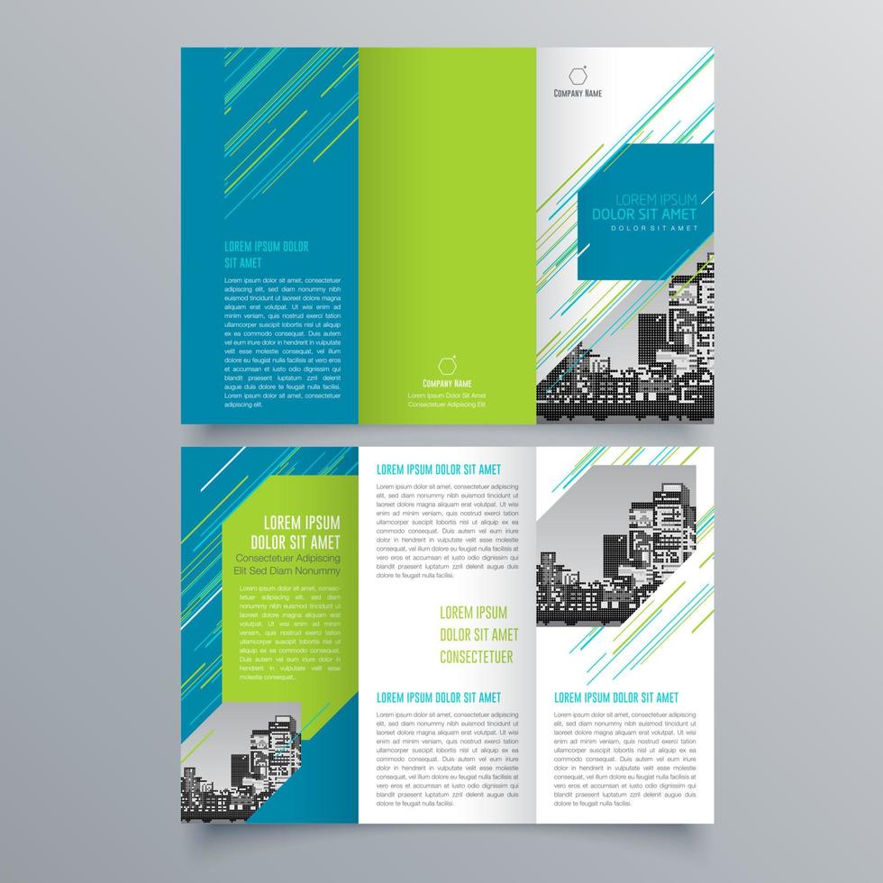 gevouwen brochure sjabloon minimalistisch geometrisch ontwerp voor corporate en business. creatief concept brochure vector sjabloon.