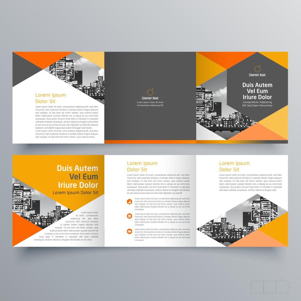 gevouwen brochure sjabloon minimalistisch geometrisch ontwerp voor corporate en business. creatief concept brochure vector sjabloon.