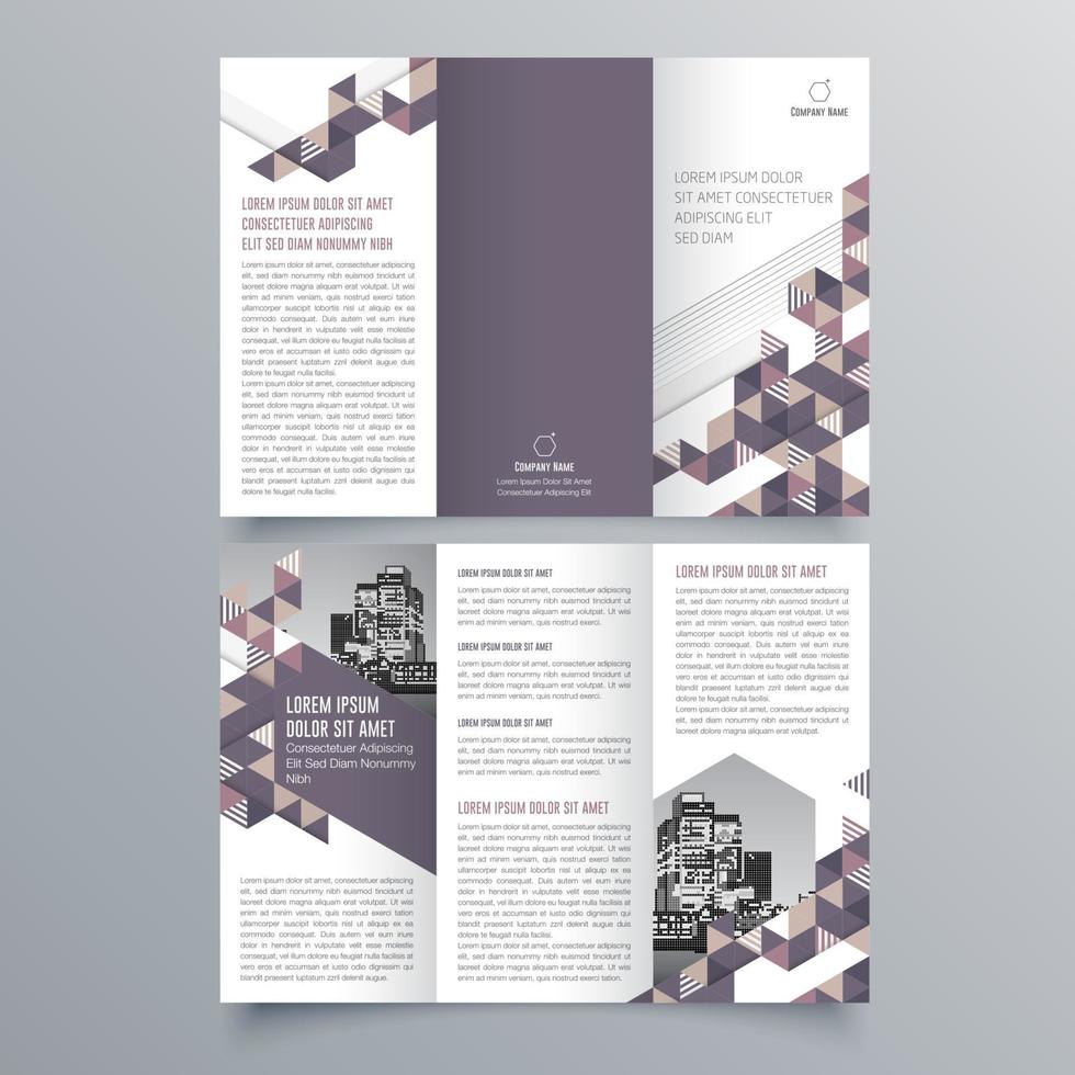 gevouwen brochure sjabloon minimalistisch geometrisch ontwerp voor corporate en business. creatief concept brochure vector sjabloon.