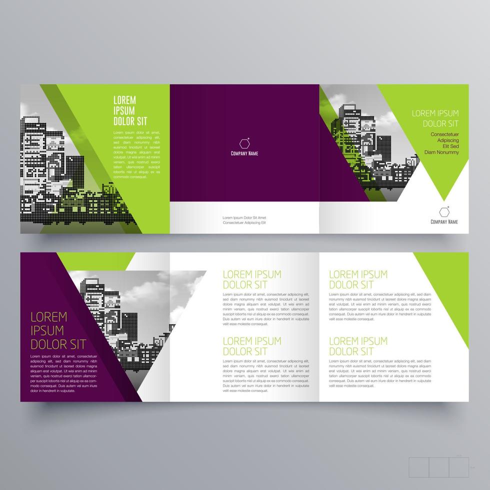 gevouwen brochure sjabloon minimalistisch geometrisch ontwerp voor corporate en business. creatief concept brochure vector sjabloon.