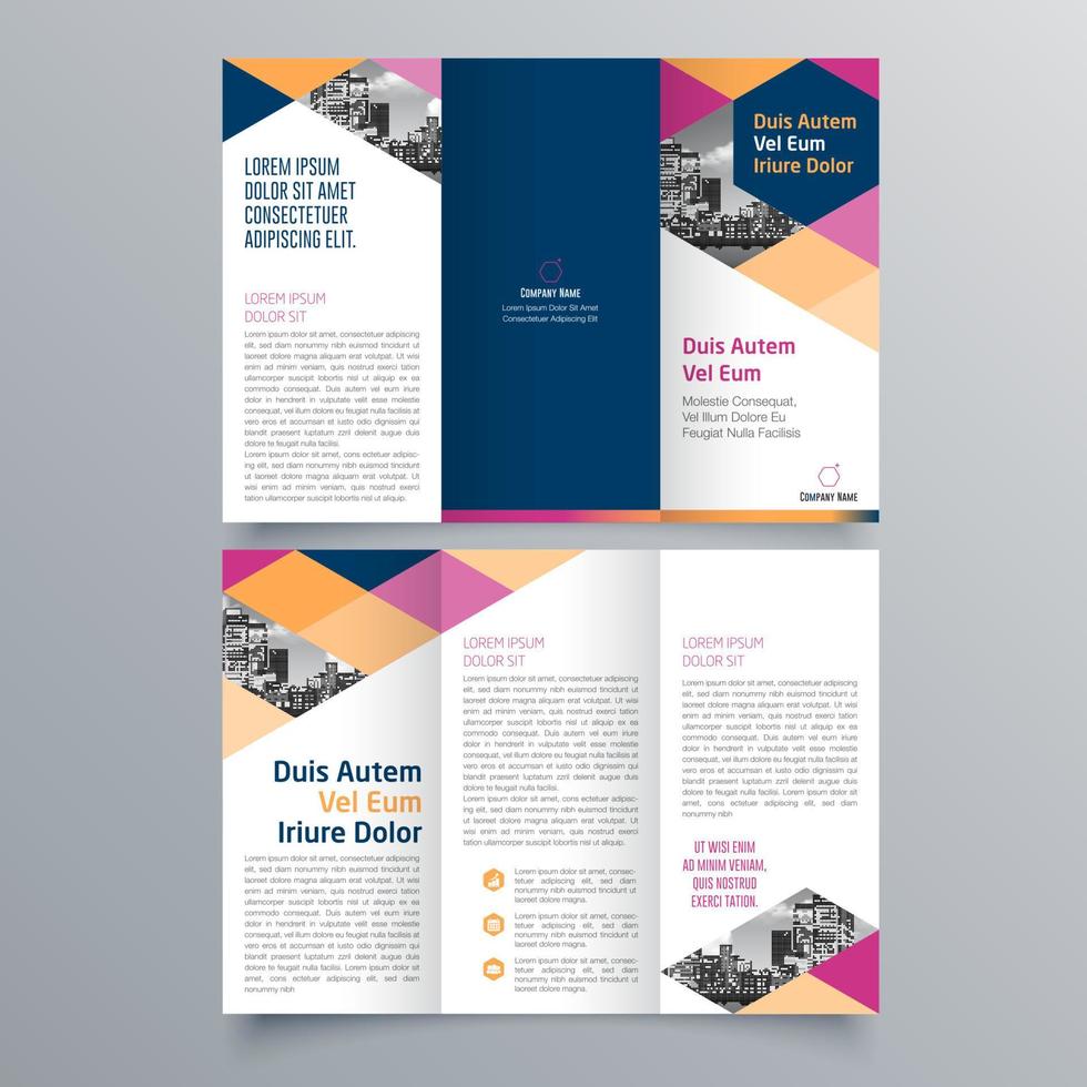 gevouwen brochure sjabloon minimalistisch geometrisch ontwerp voor corporate en business. creatief concept brochure vector sjabloon.