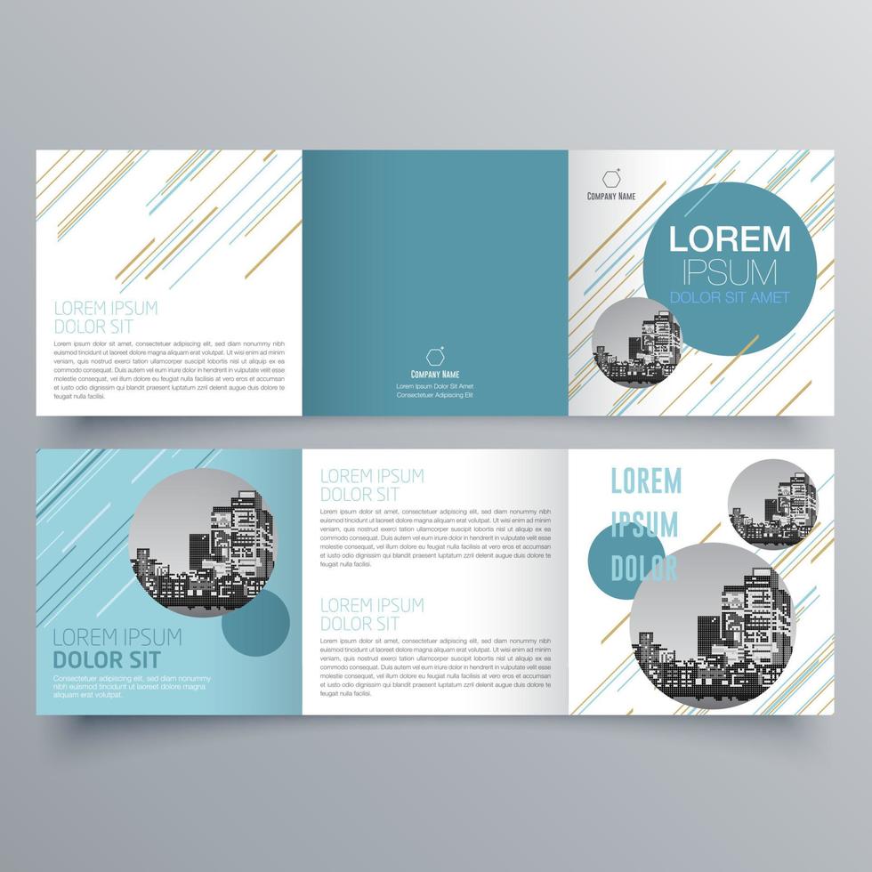 gevouwen brochure sjabloon minimalistisch geometrisch ontwerp voor corporate en business. creatief concept brochure vector sjabloon.