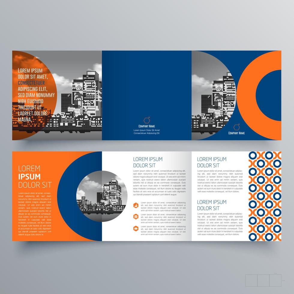 gevouwen brochure sjabloon minimalistisch geometrisch ontwerp voor corporate en business. creatief concept brochure vector sjabloon.