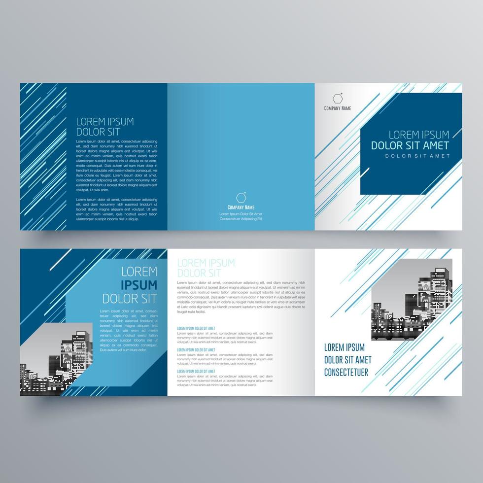 gevouwen brochure sjabloon minimalistisch geometrisch ontwerp voor corporate en business. creatief concept brochure vector sjabloon.