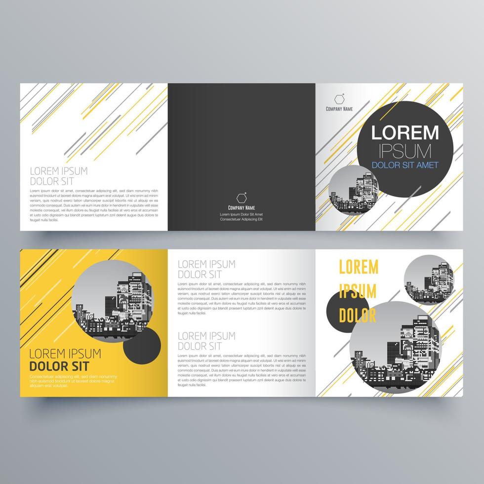 gevouwen brochure sjabloon minimalistisch geometrisch ontwerp voor corporate en business. creatief concept brochure vector sjabloon.