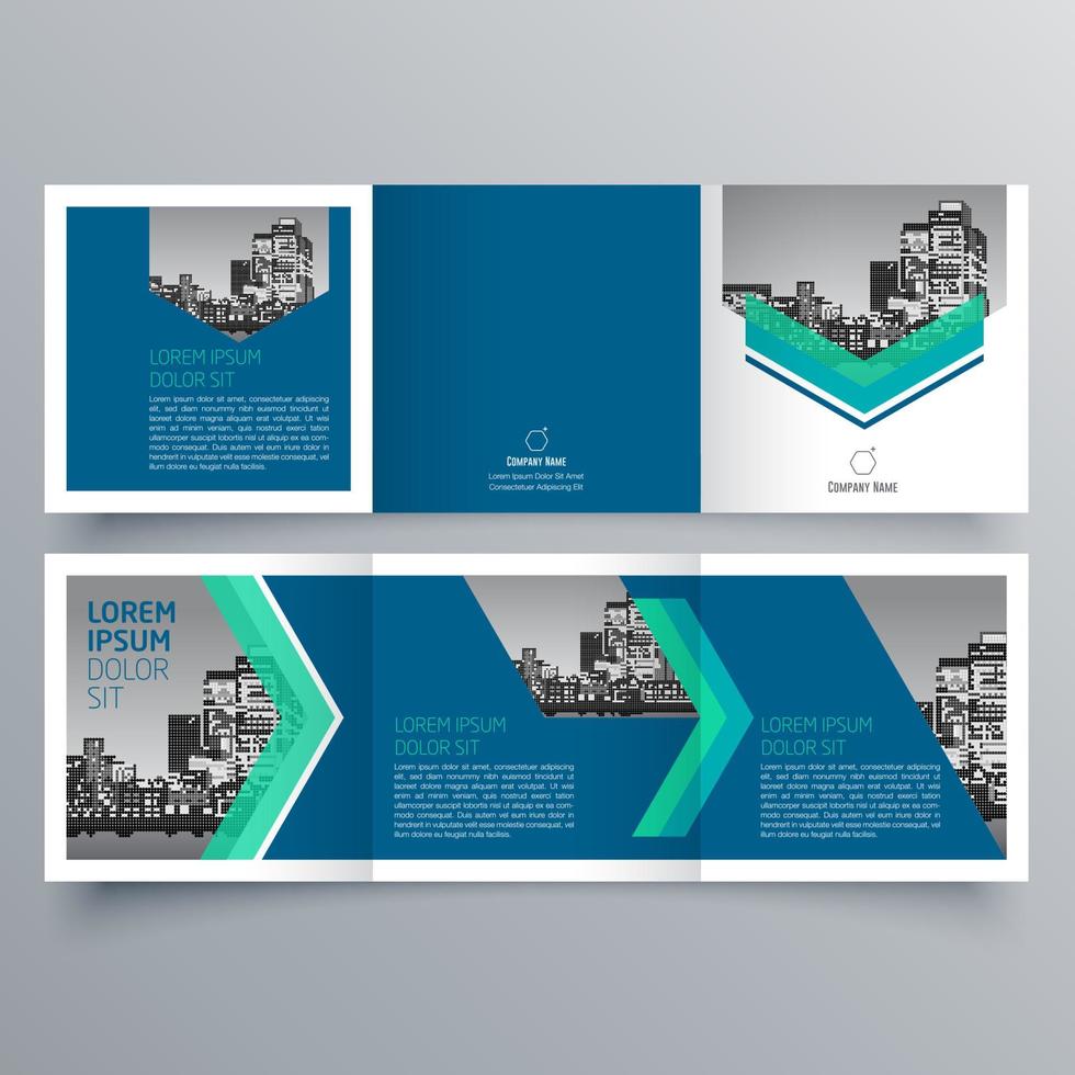 gevouwen brochure sjabloon minimalistisch geometrisch ontwerp voor corporate en business. creatief concept brochure vector sjabloon.