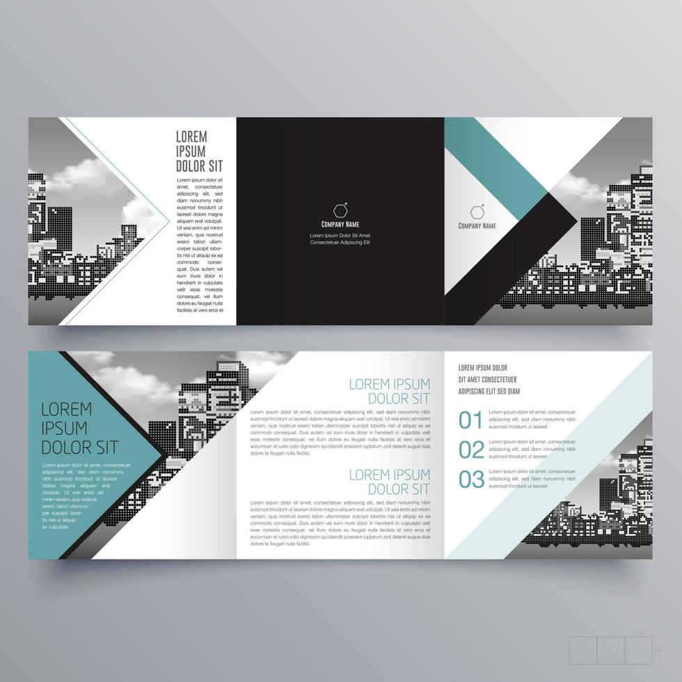 gevouwen brochure sjabloon minimalistisch geometrisch ontwerp voor corporate en business. creatief concept brochure vector sjabloon.