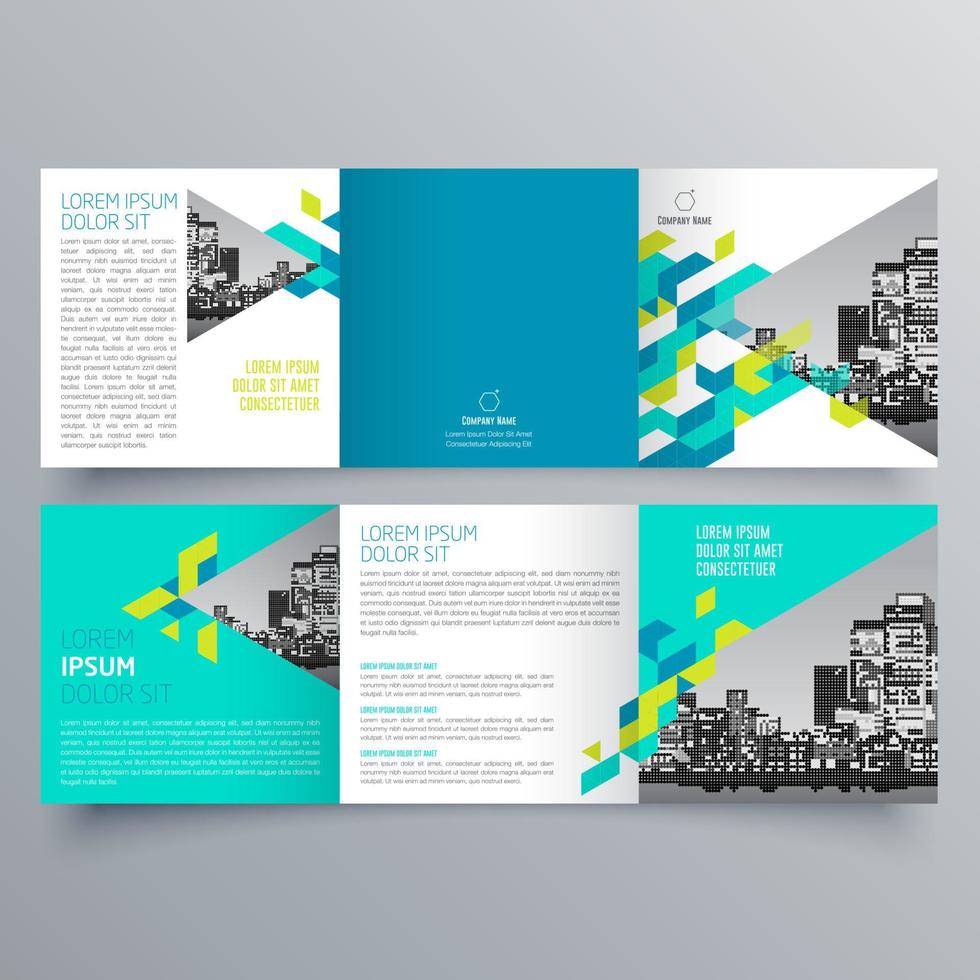 gevouwen brochure sjabloon minimalistisch geometrisch ontwerp voor corporate en business. creatief concept brochure vector sjabloon.