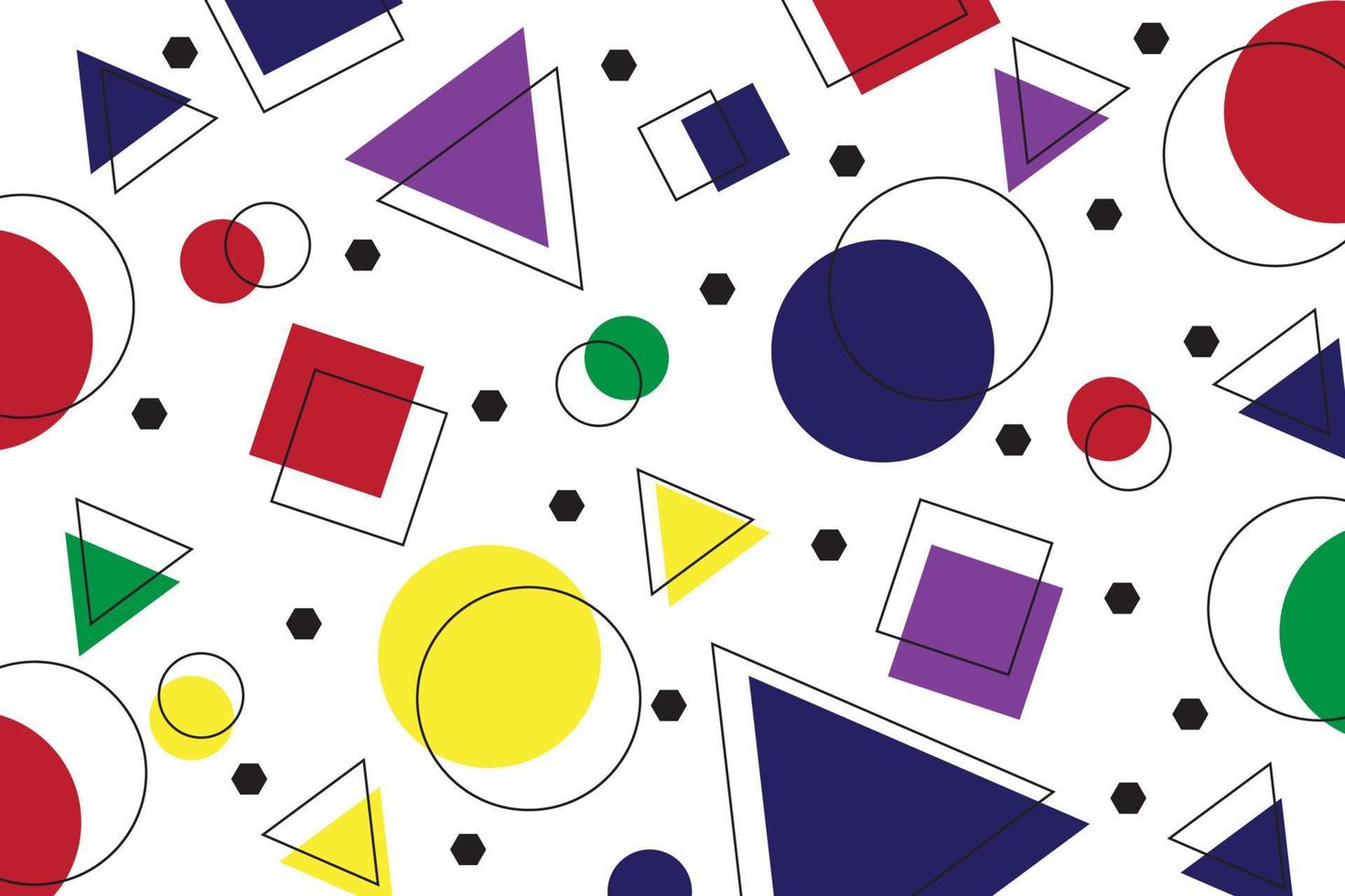 kleurrijke universele trend geometrische vormen achtergrond. ontwerpelementen voor kinderboekomslag, inpakpapier, tijdschrift, folder, billboard, verkooppromotie, flyer, brochure en boek vector