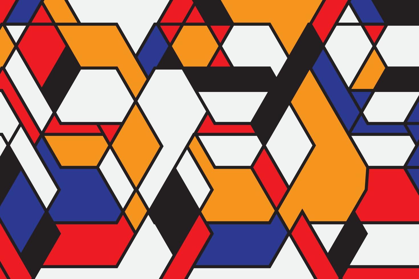 abstracte vector achtergrond geometrische vorm met neoplasticisme stijl voor kunst aan de muur, behang en design promotie, banner, brochure en reclame