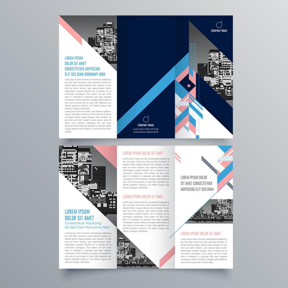 gevouwen brochure sjabloon minimalistisch geometrisch ontwerp voor corporate en business. creatief concept brochure vector sjabloon.