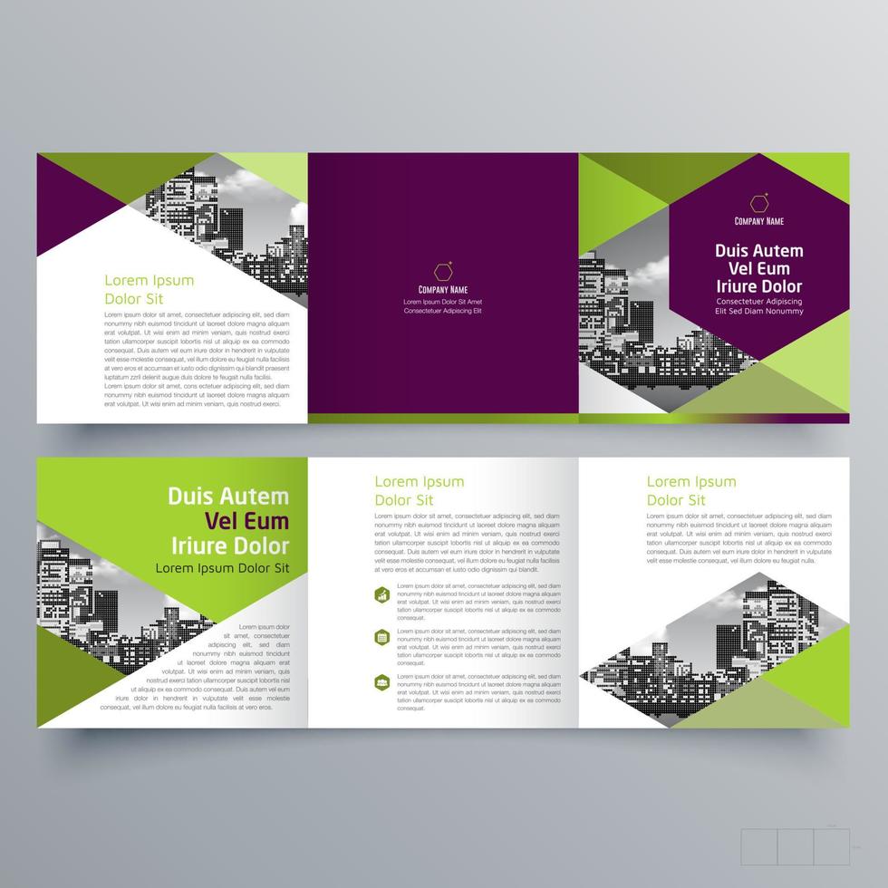 gevouwen brochure sjabloon minimalistisch geometrisch ontwerp voor corporate en business. creatief concept brochure vector sjabloon.