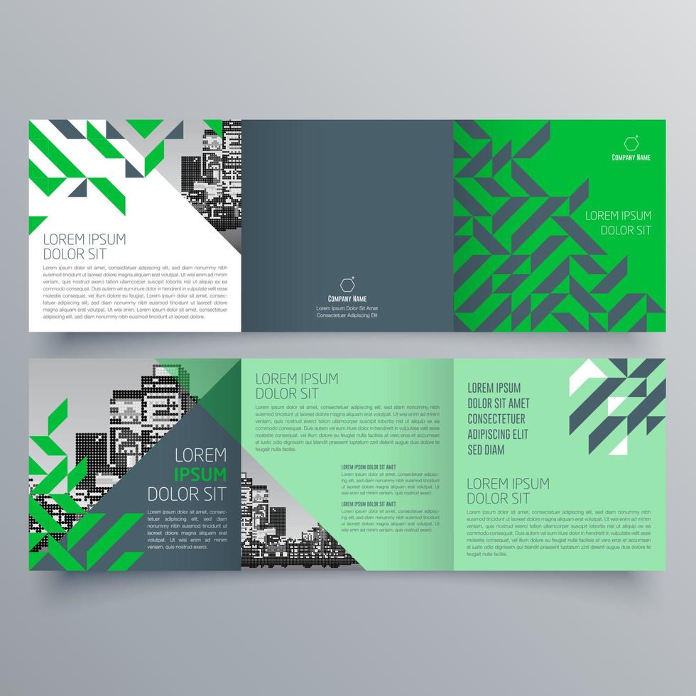 gevouwen brochure sjabloon minimalistisch geometrisch ontwerp voor corporate en business. creatief concept brochure vector sjabloon.