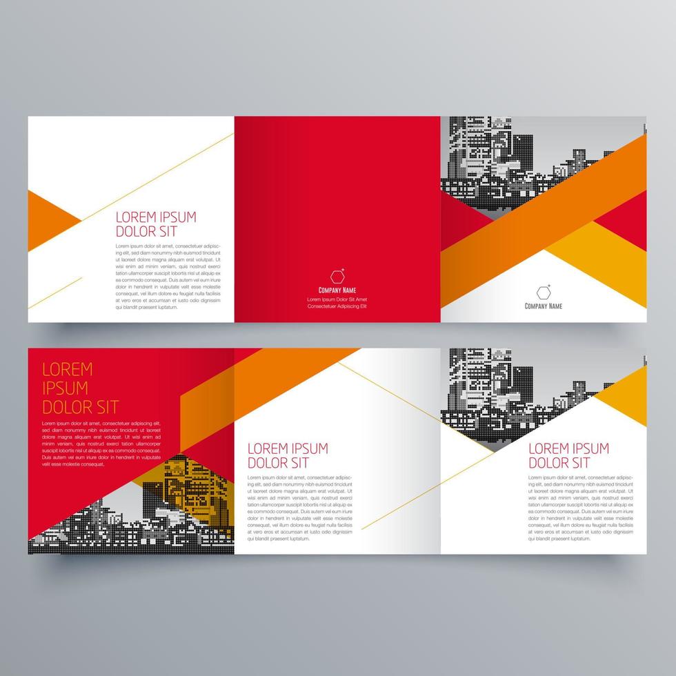 gevouwen brochure sjabloon minimalistisch geometrisch ontwerp voor corporate en business. creatief concept brochure vector sjabloon.