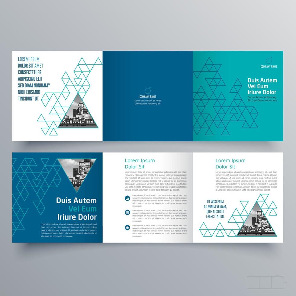 gevouwen brochure sjabloon minimalistisch geometrisch ontwerp voor corporate en business. creatief concept brochure vector sjabloon.