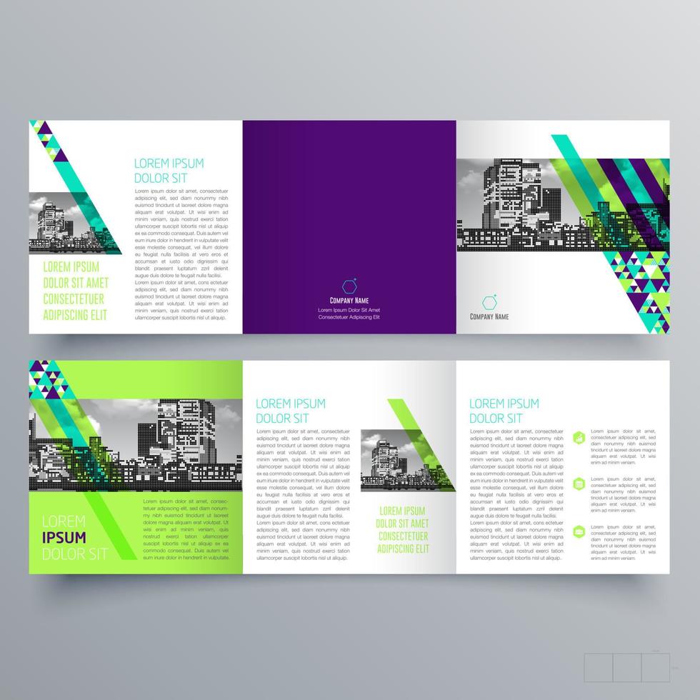 gevouwen brochure sjabloon minimalistisch geometrisch ontwerp voor corporate en business. creatief concept brochure vector sjabloon.