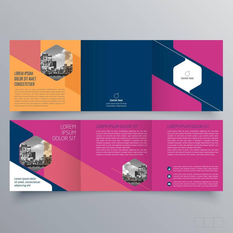 gevouwen brochure sjabloon minimalistisch geometrisch ontwerp voor corporate en business. creatief concept brochure vector sjabloon.