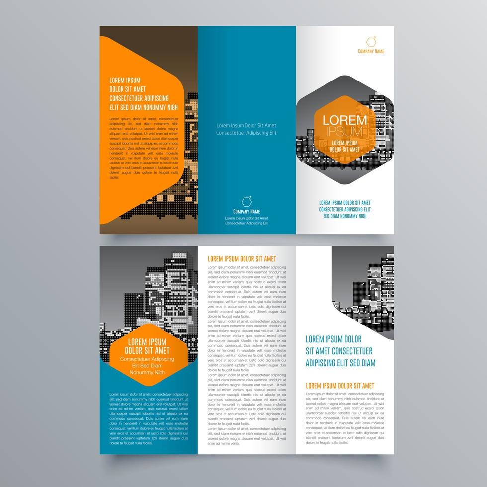 gevouwen brochure sjabloon minimalistisch geometrisch ontwerp voor corporate en business. creatief concept brochure vector sjabloon.