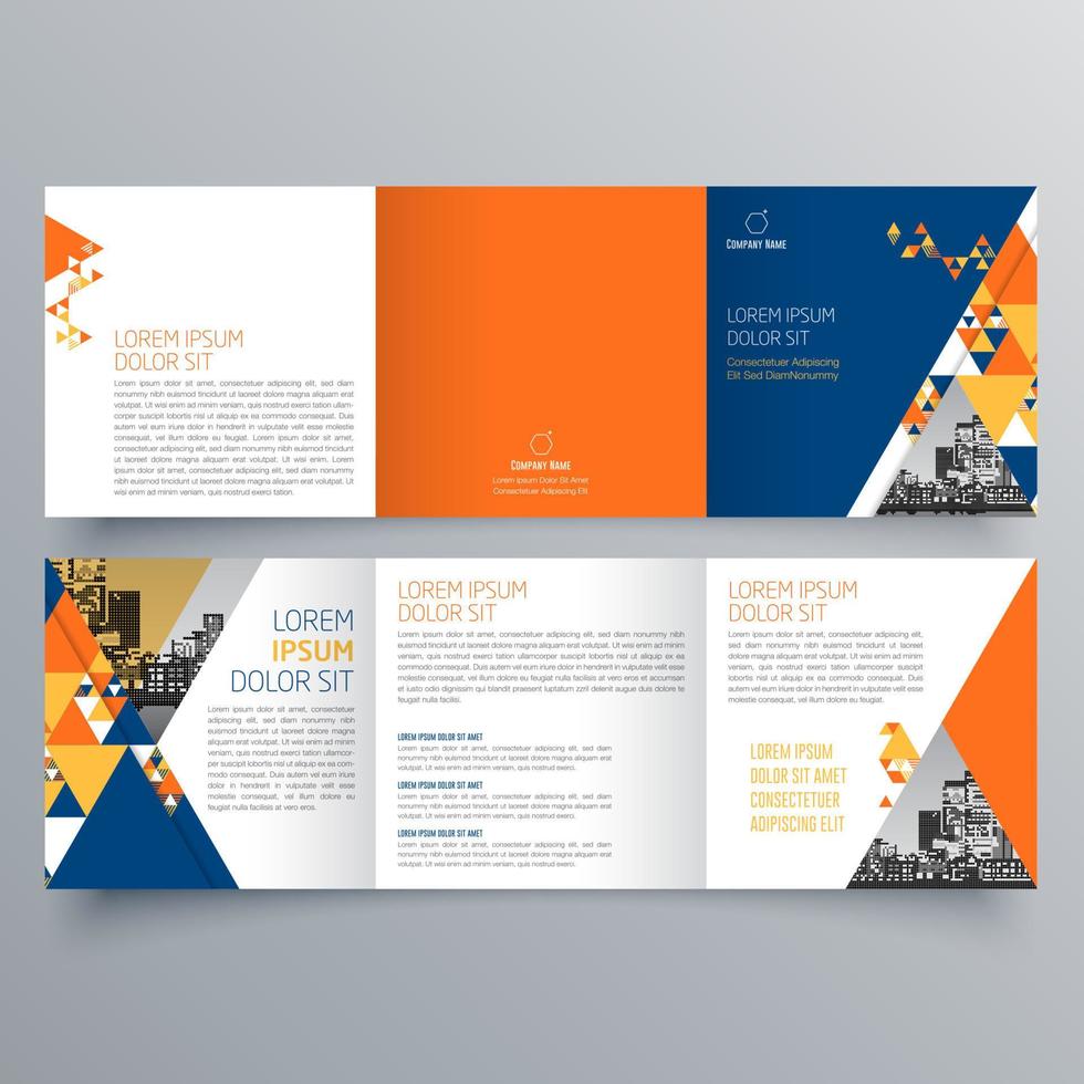 gevouwen brochure sjabloon minimalistisch geometrisch ontwerp voor corporate en business. creatief concept brochure vector sjabloon.