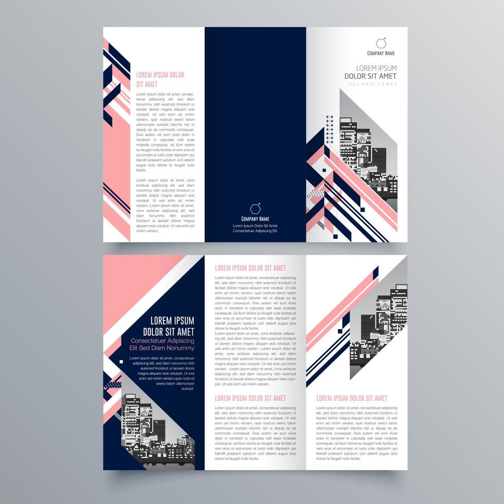 gevouwen brochure sjabloon minimalistisch geometrisch ontwerp voor corporate en business. creatief concept brochure vector sjabloon.