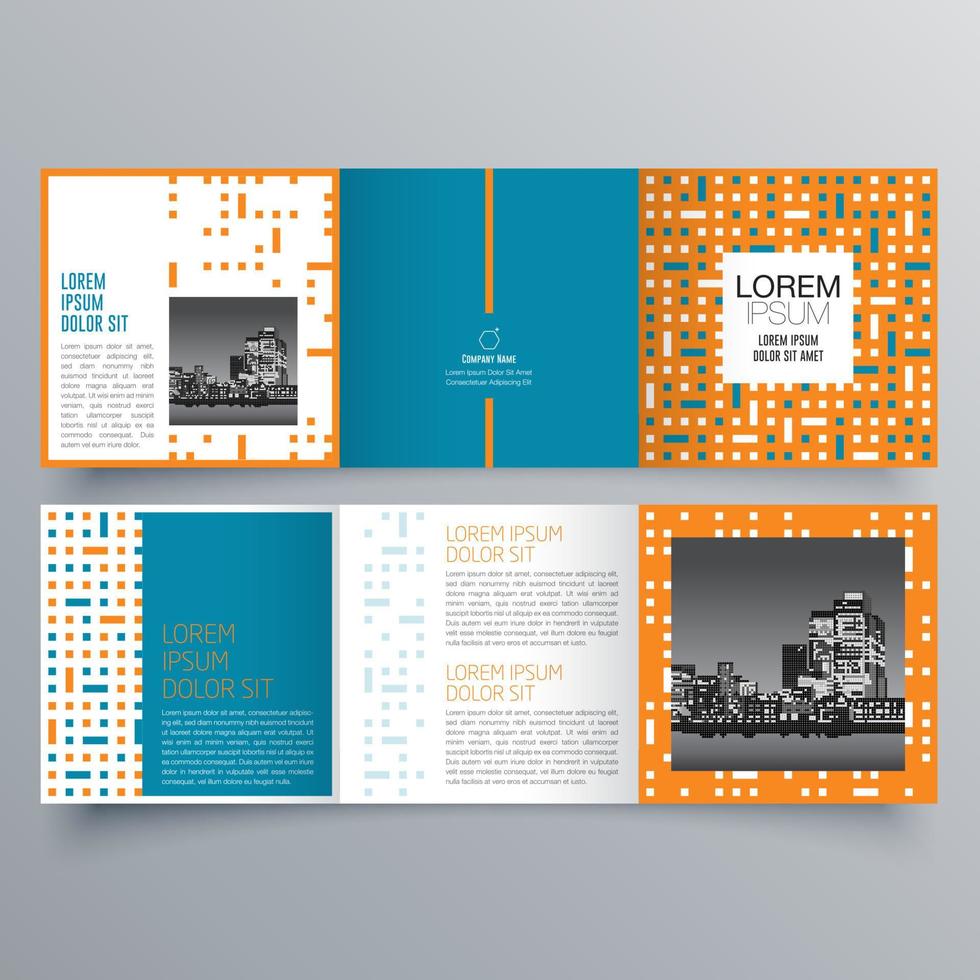 gevouwen brochure sjabloon minimalistisch geometrisch ontwerp voor corporate en business. creatief concept brochure vector sjabloon.