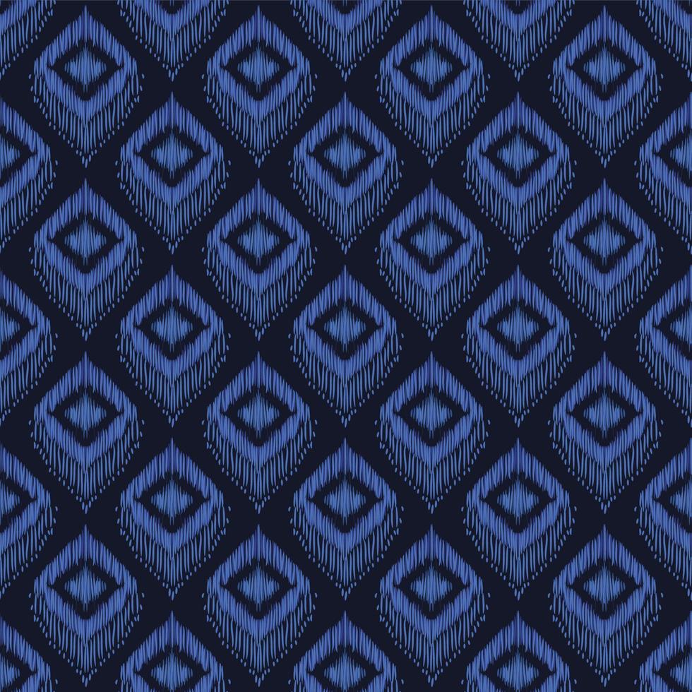uit de vrije hand blauwe kleur geometrische vorm patroon. vector