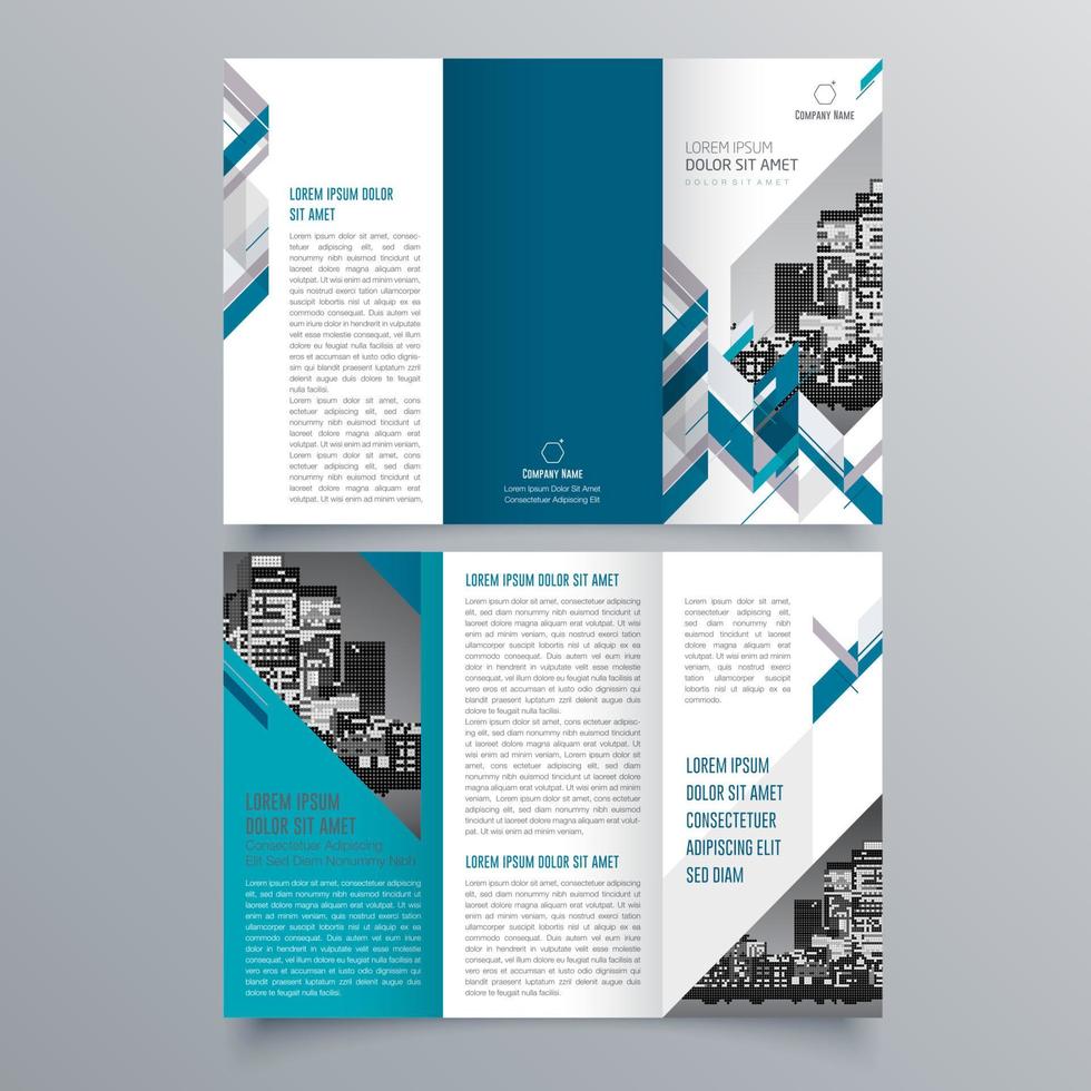 gevouwen brochure sjabloon minimalistisch geometrisch ontwerp voor corporate en business. creatief concept brochure vector sjabloon.