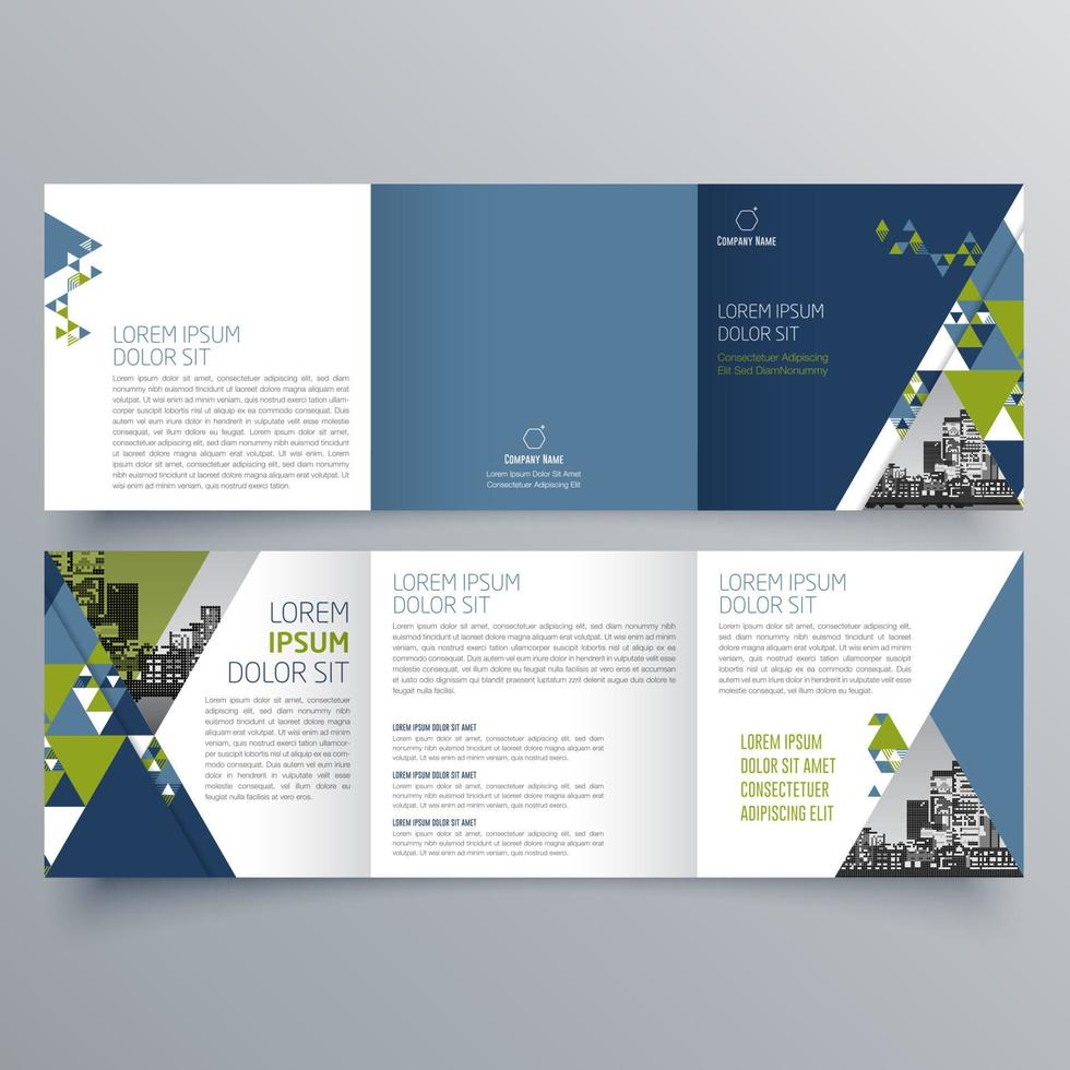 gevouwen brochure sjabloon minimalistisch geometrisch ontwerp voor corporate en business. creatief concept brochure vector sjabloon.