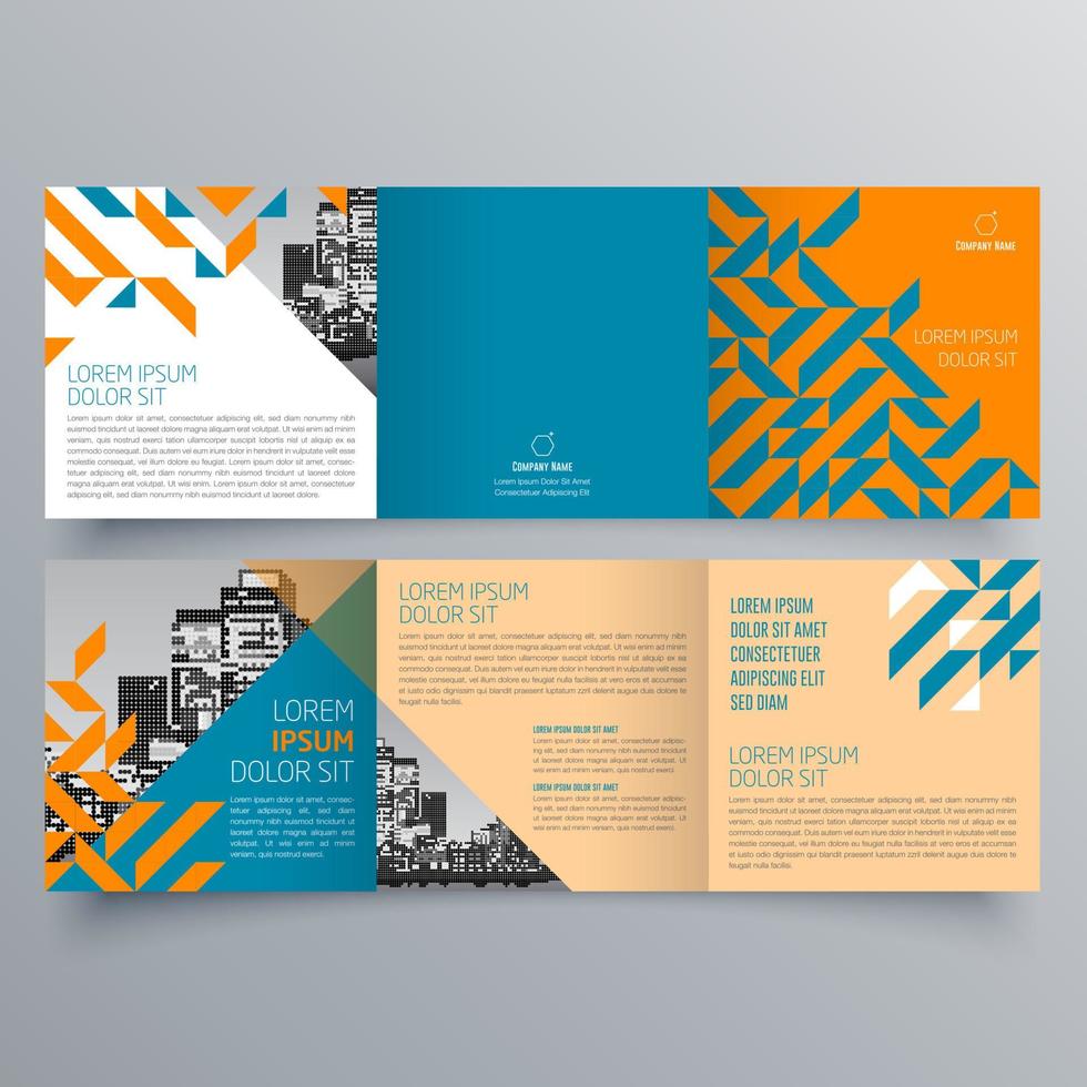 gevouwen brochure sjabloon minimalistisch geometrisch ontwerp voor corporate en business. creatief concept brochure vector sjabloon.