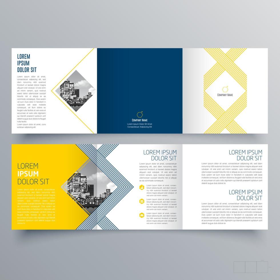 gevouwen brochure sjabloon minimalistisch geometrisch ontwerp voor corporate en business. creatief concept brochure vector sjabloon.