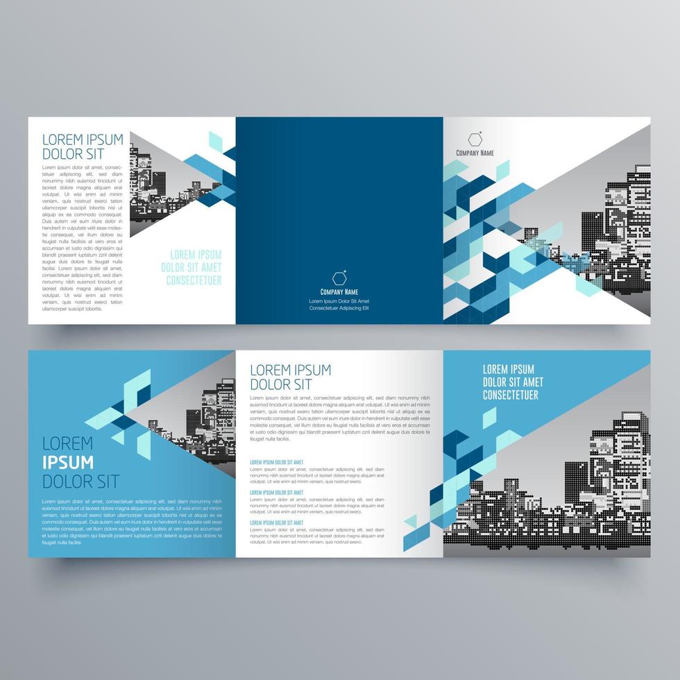 gevouwen brochure sjabloon minimalistisch geometrisch ontwerp voor corporate en business. creatief concept brochure vector sjabloon.