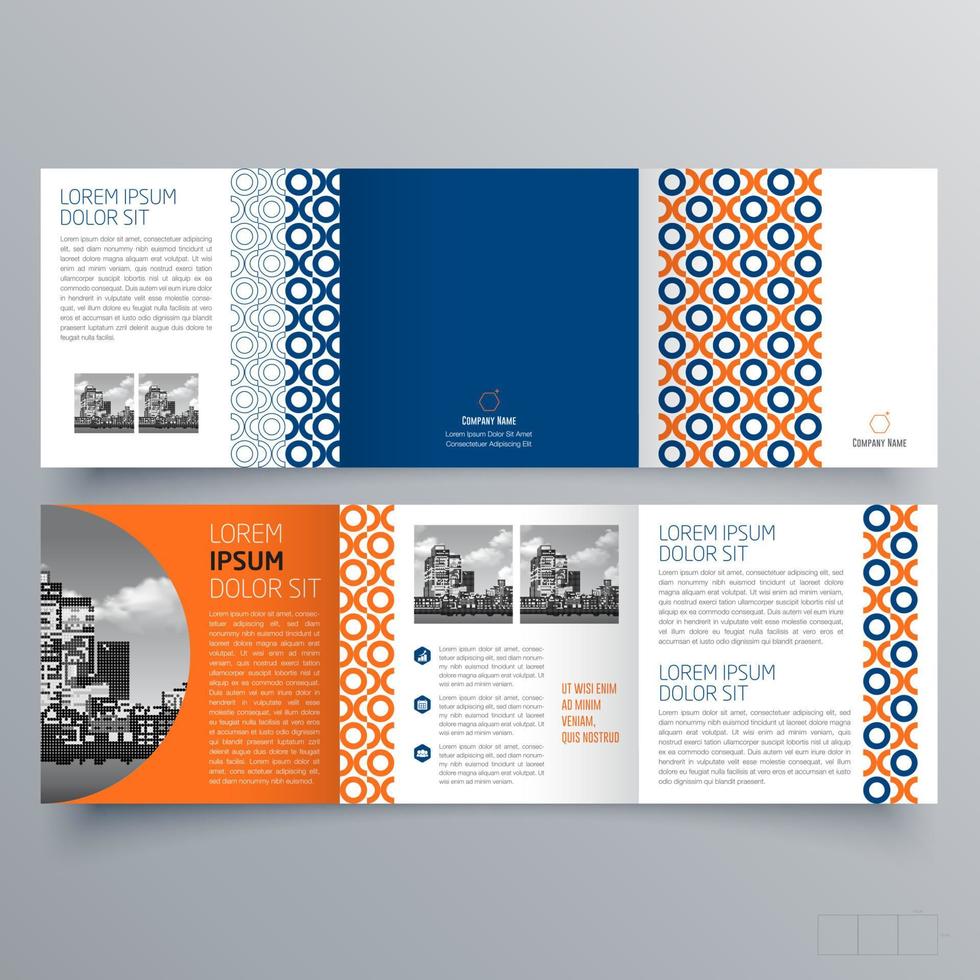 gevouwen brochure sjabloon minimalistisch geometrisch ontwerp voor corporate en business. creatief concept brochure vector sjabloon.