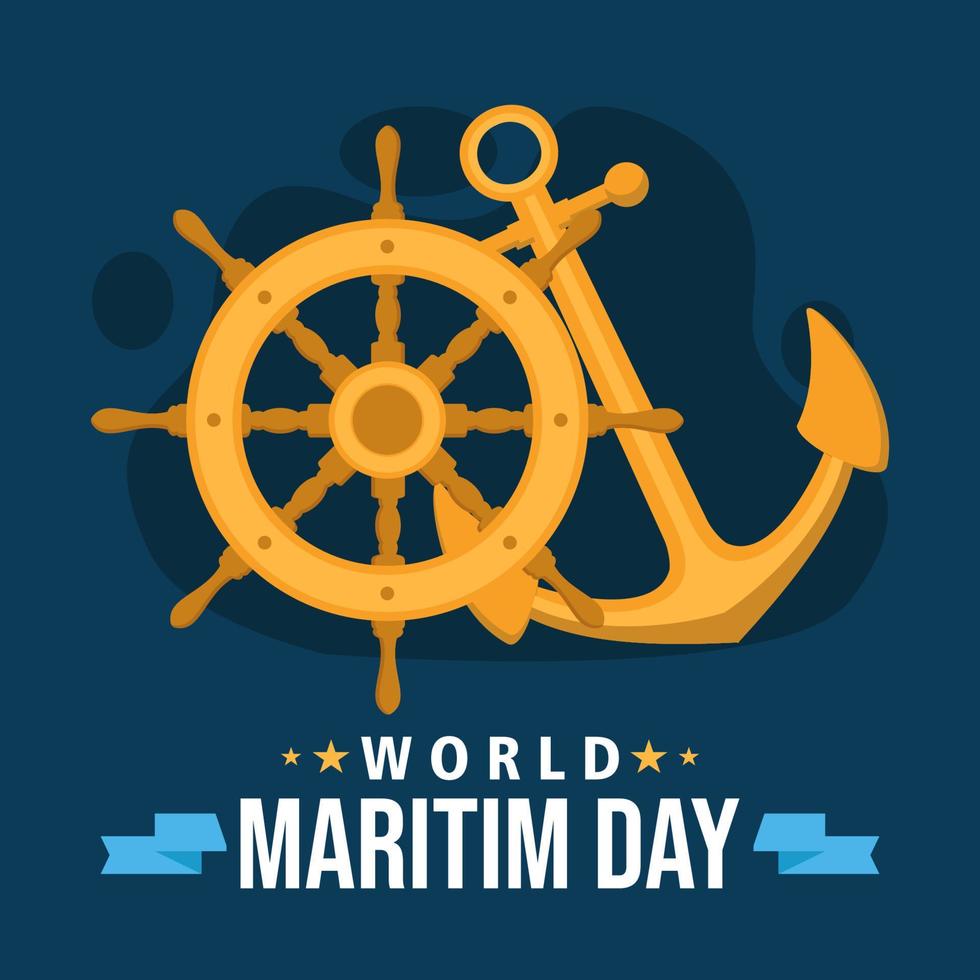 wereld maritieme dag moderne platte vector ontwerpconcept. feestdagen rond de wereld van maritieme dag. vectorillustratie van eps 10.