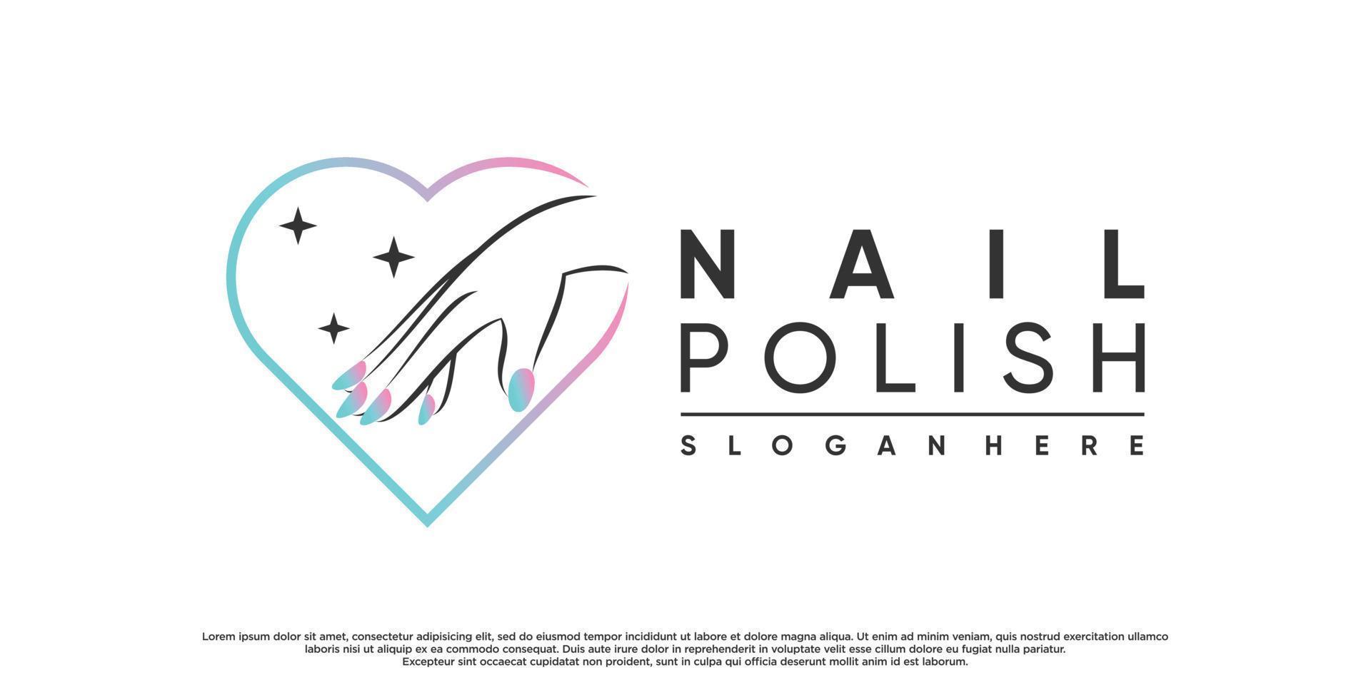 nagellak of nagelstudio-logo-ontwerp voor schoonheidssalon met modern concept premium vector