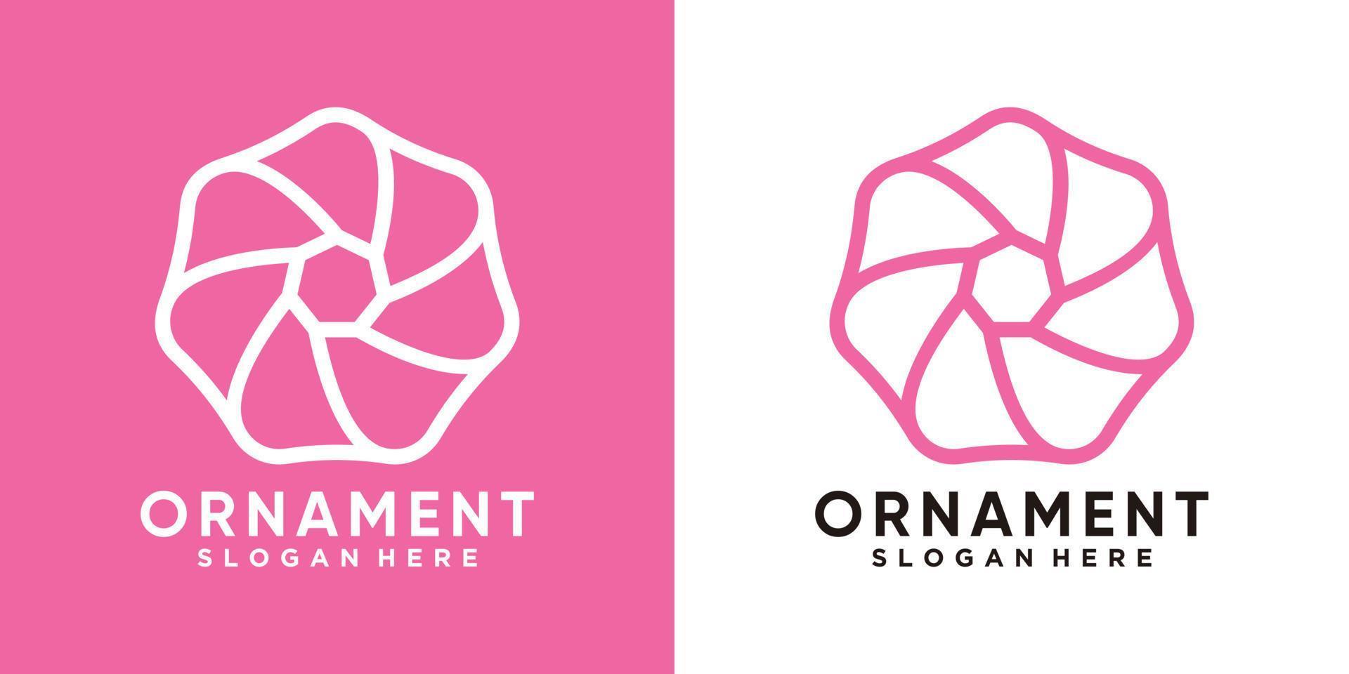 creatief ornament logo-ontwerp met eenvoudig concept vector