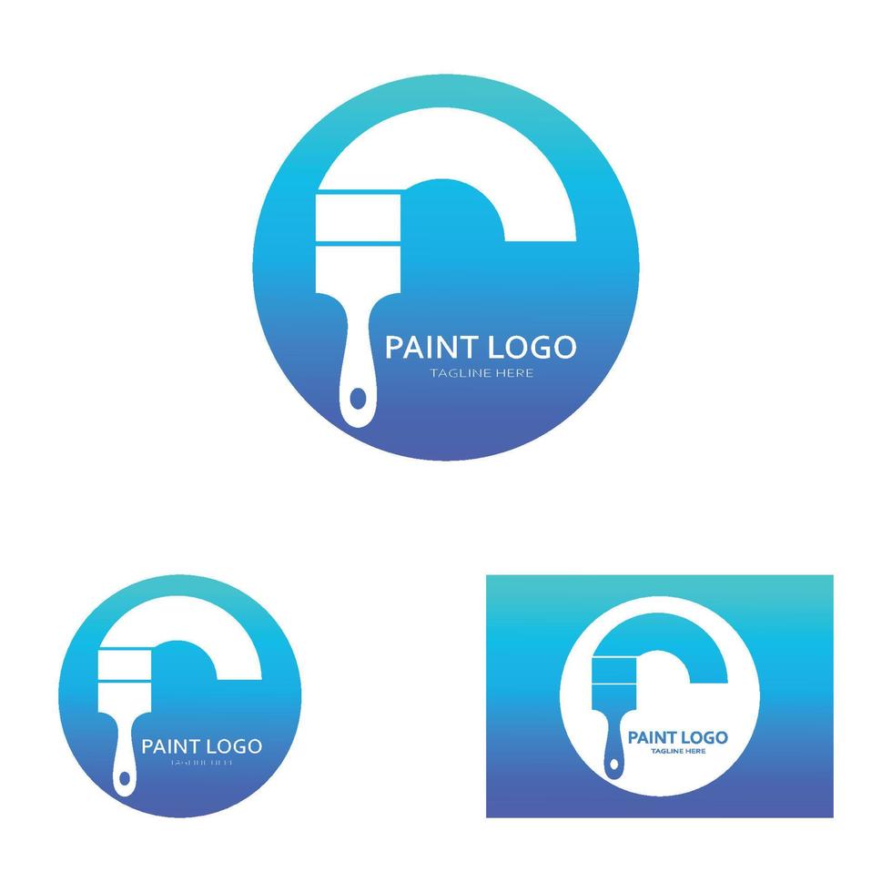 verf penseel logo en symbool vector afbeelding