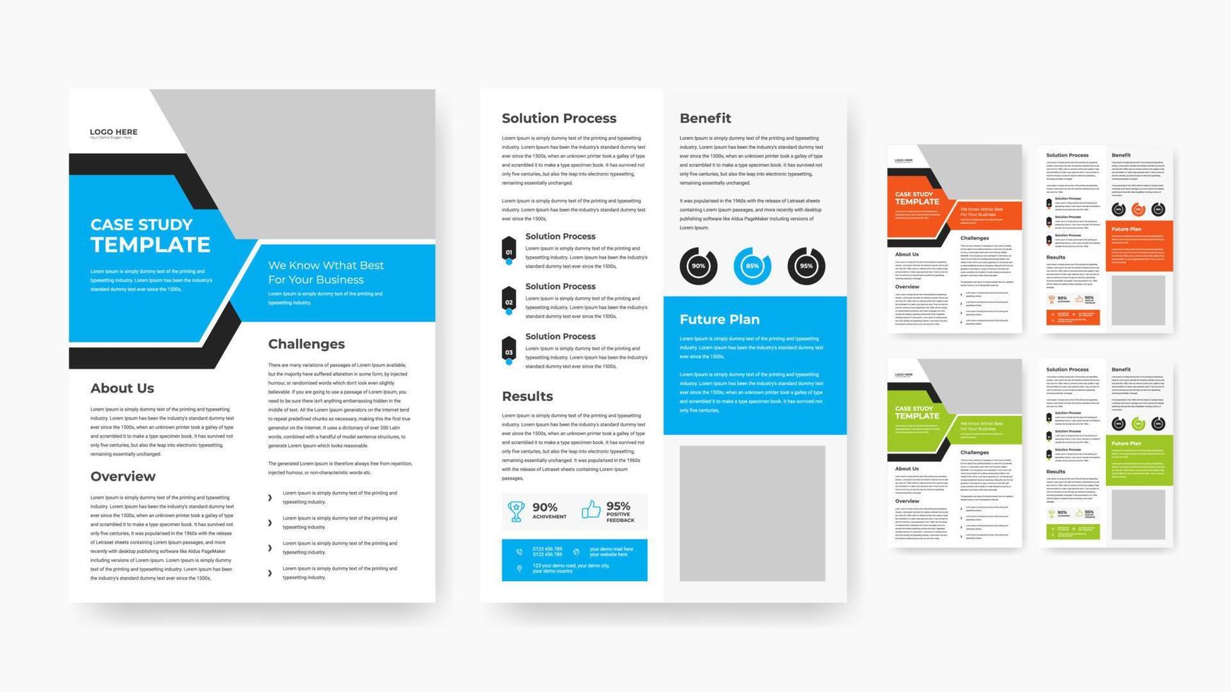 professionele business case study flyer sjabloonontwerp vector