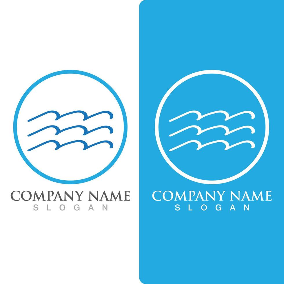 golf strand logo oceaan vector sjabloon