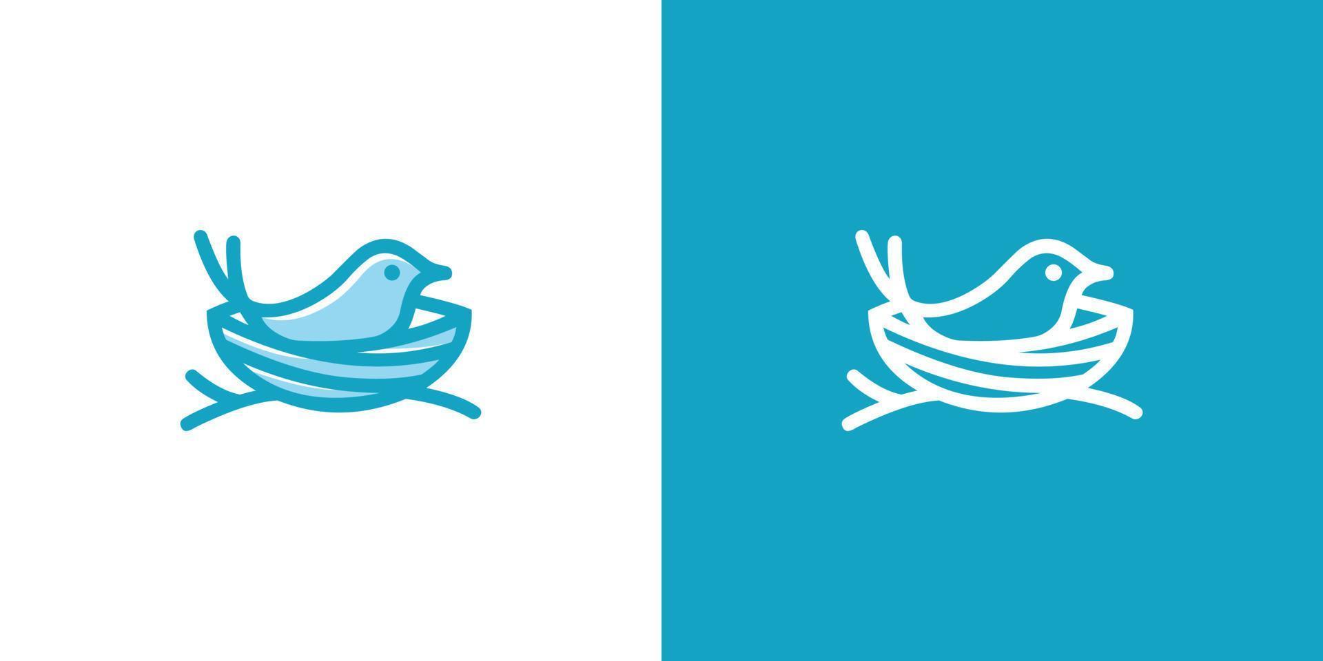 vogelnest logo vector ontwerpsjabloon