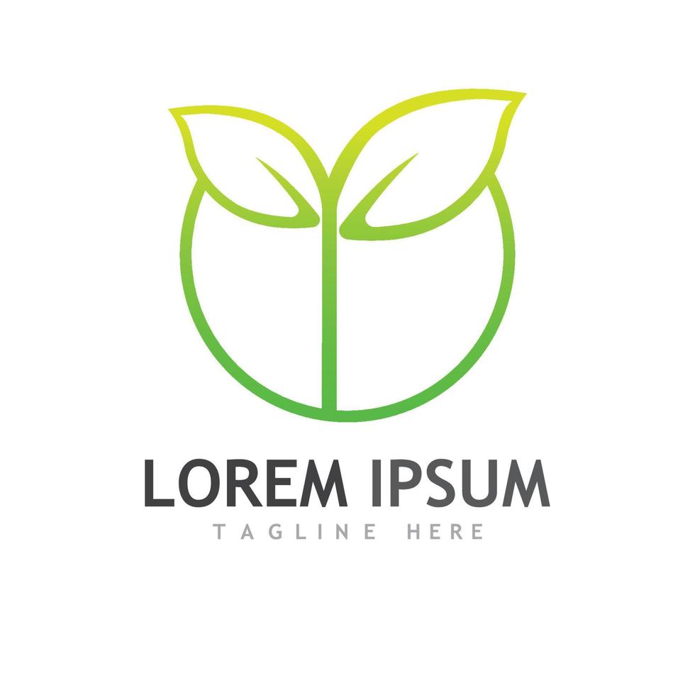 groen blad logo. vectorontwerp van tuinen, planten en natuur. vector