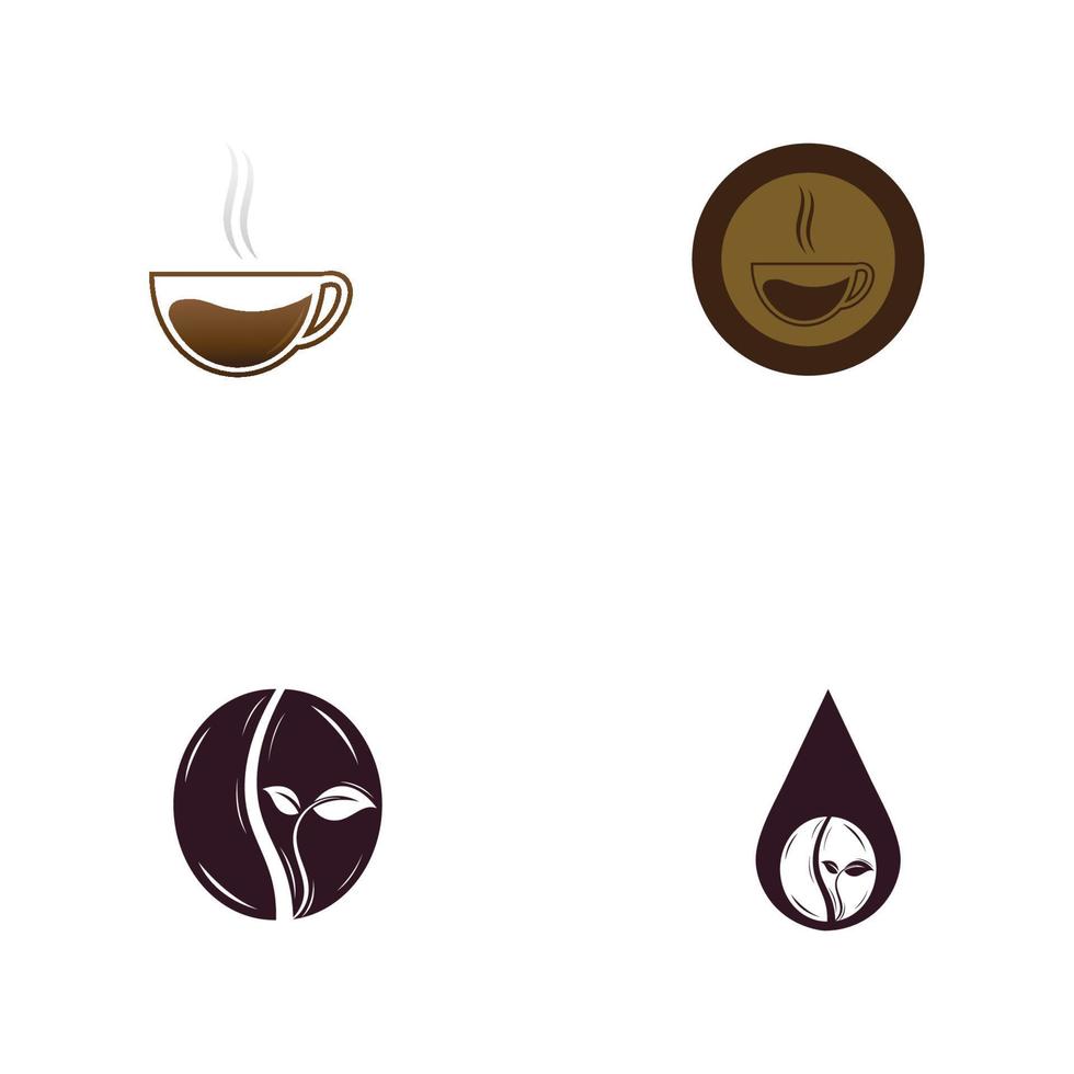 koffieboon logo met natuurlijke kop en bladeren. vector