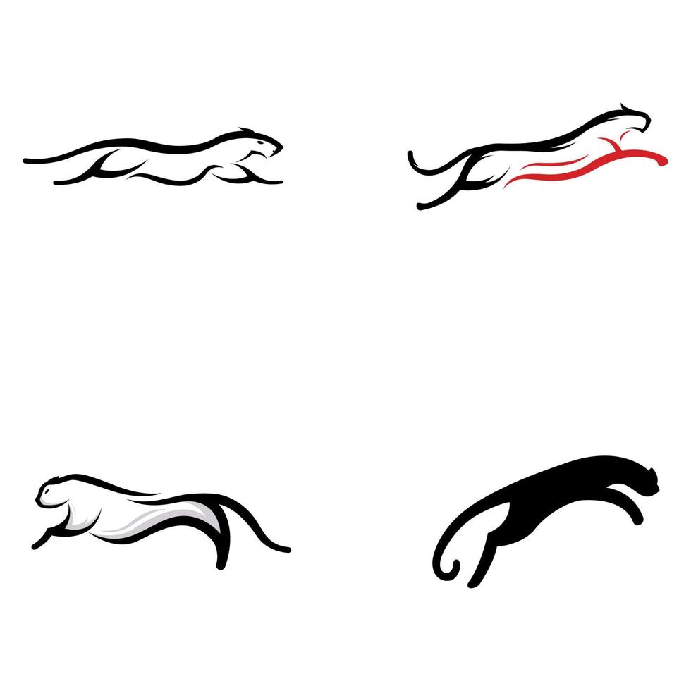 cheetah dierlijk logo met ontwerpsjabloon concept vector illustratie.