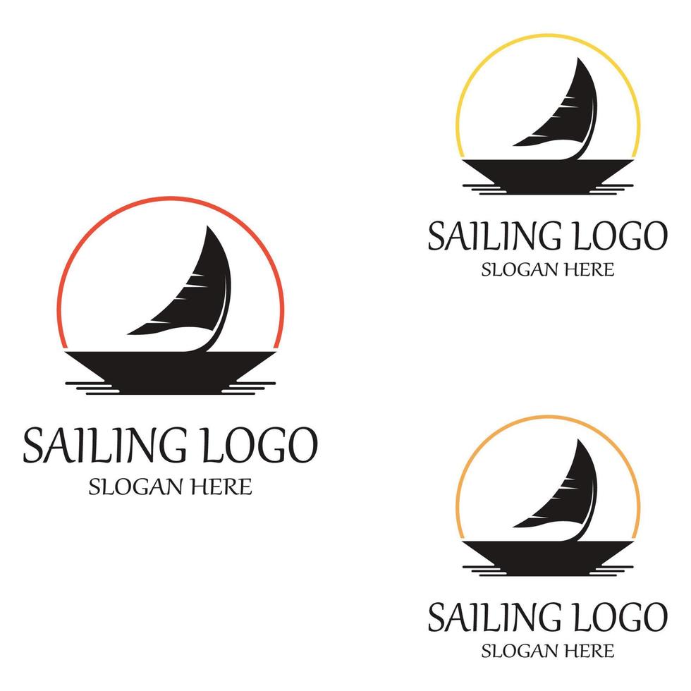 zeilboot logo sjabloon vector