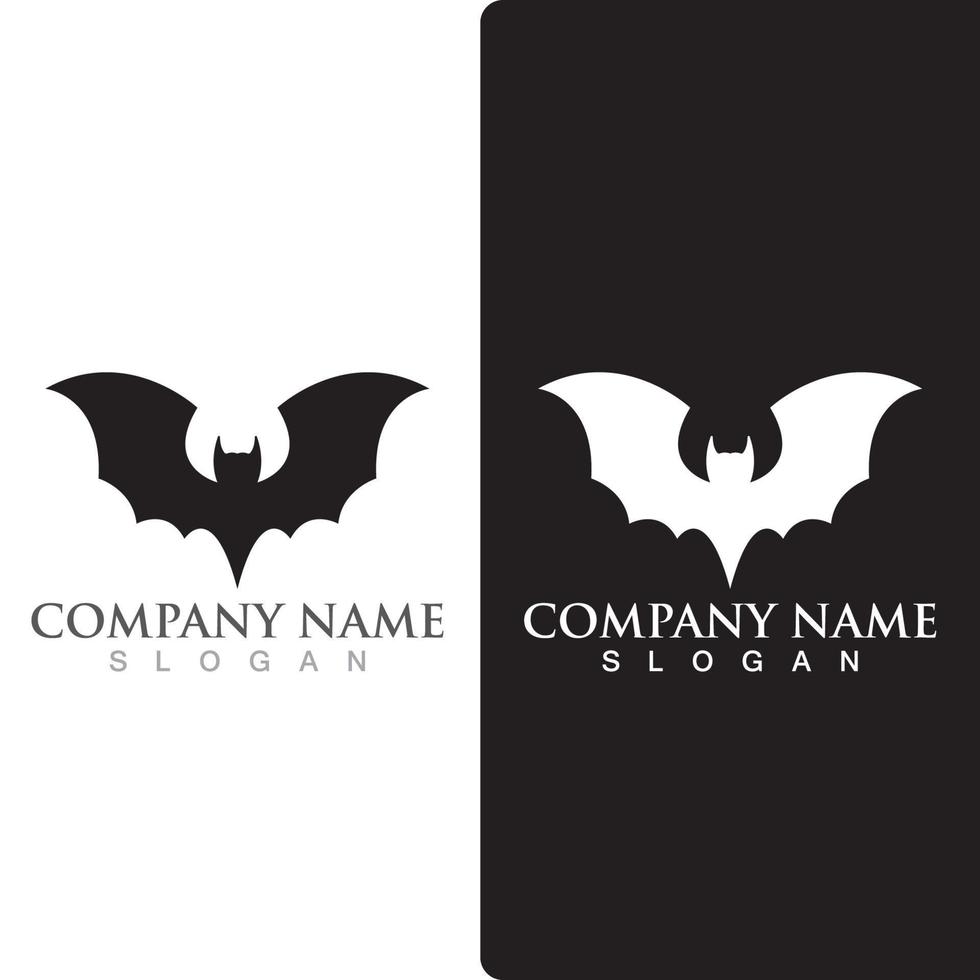 silhouet vleermuis dierlijk logo, vliegend zoogdier dier. vector