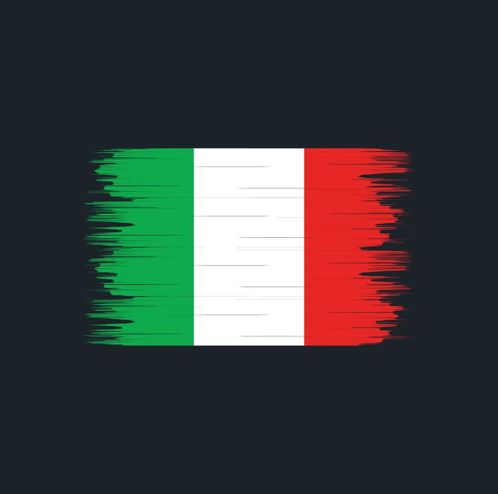 italië vlag borstel vector. nationale vlag vector
