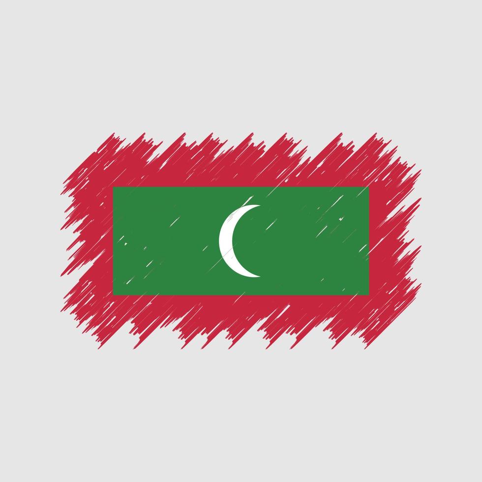 Maldiven vlag borstel. nationale vlag vector