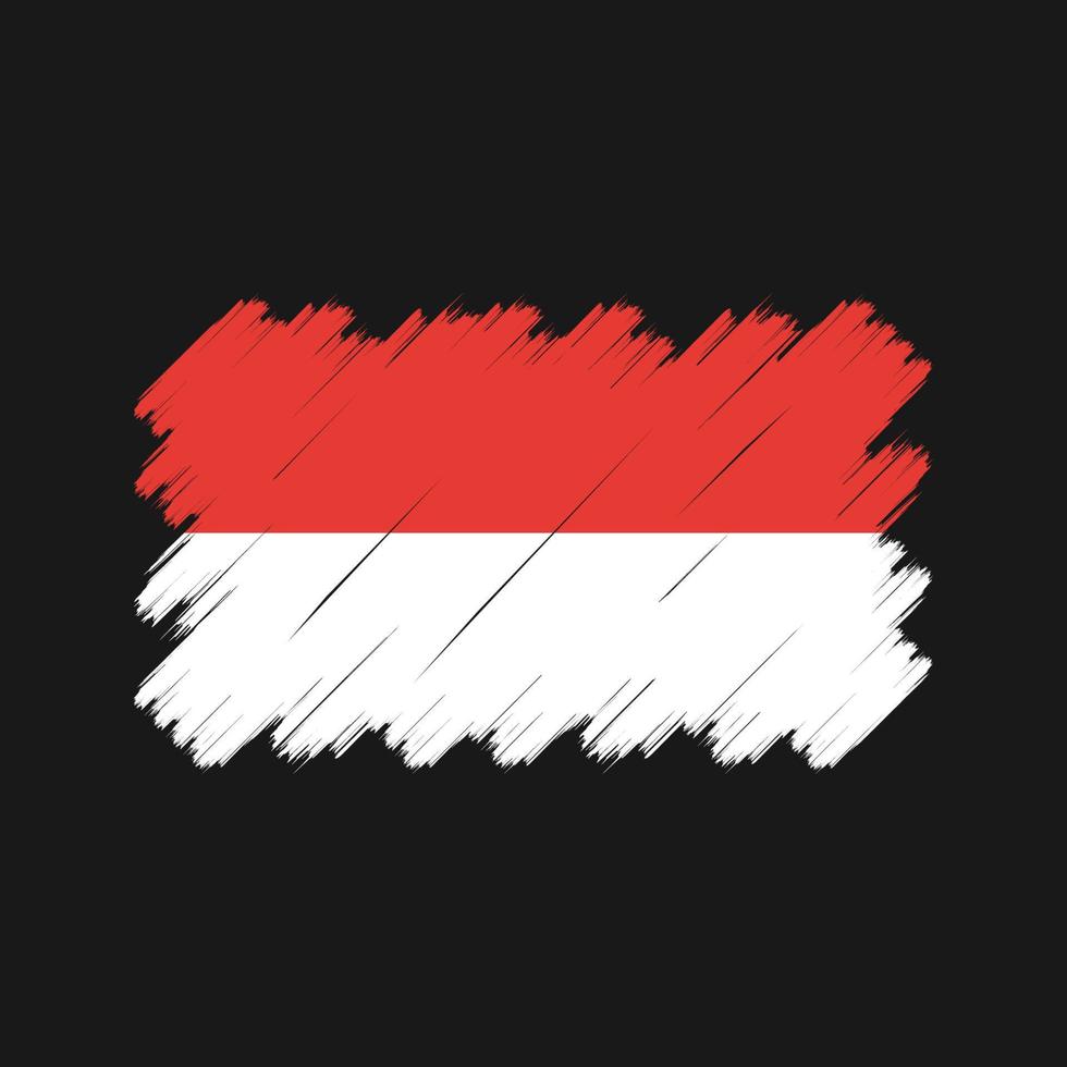 indonesië of monaco vlag penseelstreken. nationale vlag vector