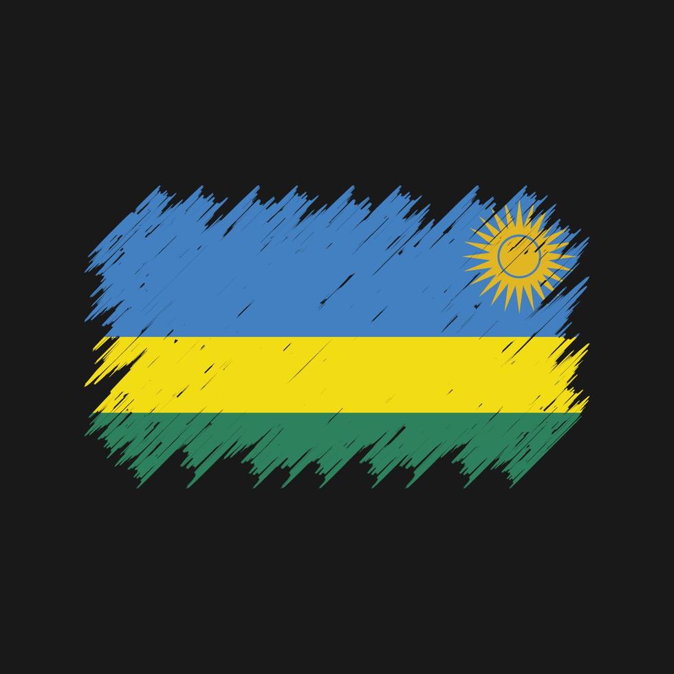 rwandese vlagborstel. nationale vlag vector